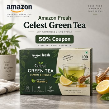 India Desire : Buy Celest Green Tea Lemon & Honey 100 Tea Bags At Extra 50% Off Coupon From Amazon [Regular Price Rs 350]