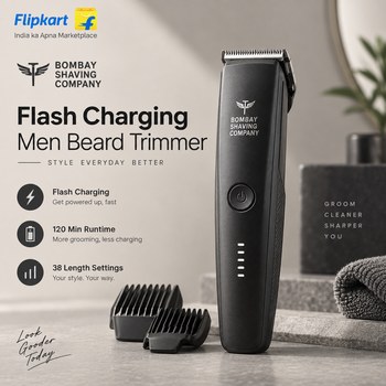 India Desire : Buy BOMBAY SHAVING COMPANY Flash Charging Men Beard Trimmer 120 min Runtime 38 Length Settings At Rs 699 From Flipkart [Regular Price Rs 1199]