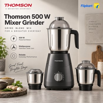 India Desire : Buy Thomson FreshMix 500 W Mixer Grinder (4 Jars) At Rs 1338 From Flipkart [Regular Price Rs 2998]