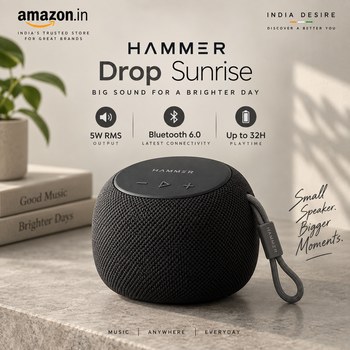 India Desire : Buy HAMMER Drop Sunrise Portable Indoor Bluetooth Speaker 5W At Rs 699 From Amazon [Regular Price Rs 2499]