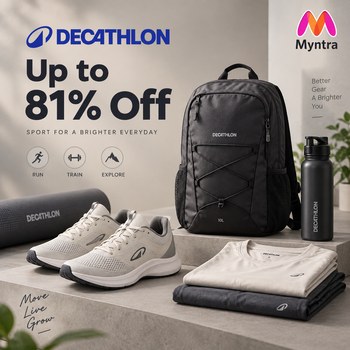 India Desire : Myntra Decathlon Offer: Upto 81% Off On Sportswear, Footwear & Fitness Gear