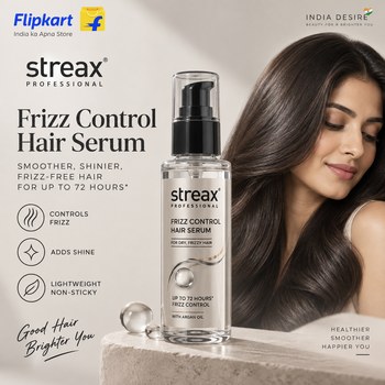 India Desire : Buy Streax Frizz Control Hair Serum For Dry & Frizzy Hair, 72 Hrs (100 ml) At Rs 198 From Flipkart [Regular Price Rs 330]
