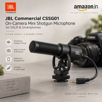 India Desire : Buy JBL Commercial CSSG01 On-Camera Mini Shotgun Microphone for DSLR & Smartphones At Rs 1999 From Amazon [Regular Price Rs 8999]