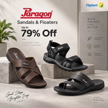 India Desire : Flipkart Footwear Offer: Get Upto 79% Off On Paragon Sandals & Floaters