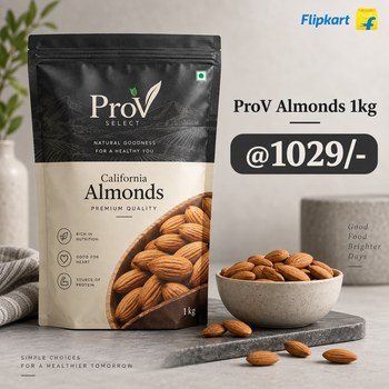 India Desire : Buy ProV Select Independence Almonds 1kg At Rs 1029 From Flipkart [Regular Price Rs 1299]