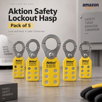 India Desire : Buy Aktion Safety Lockout HASP De-Electric AK-SLDH-75Y Lock And Hold (Pack Of 5) At Rs 648 From Amazon [Regular Price Rs 1551]