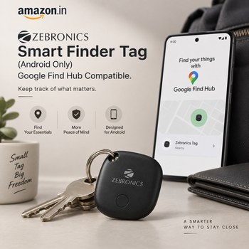 India Desire : Buy Zebronics Smart Finder Tag (Android Only), Google Find Hub Compatible From Amazon [Regular Price Rs 1999]
