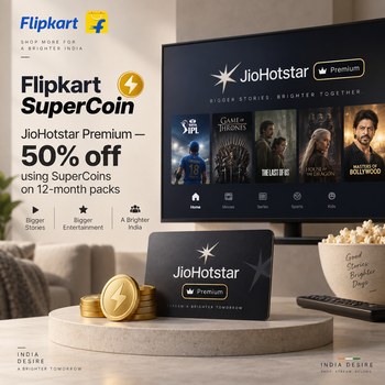 India Desire : Buy JioHotstar Premium 12 Months All Types Of Packs At 50% Off From Flipkart Using SuperCoin [Regular Price Rs 1099]