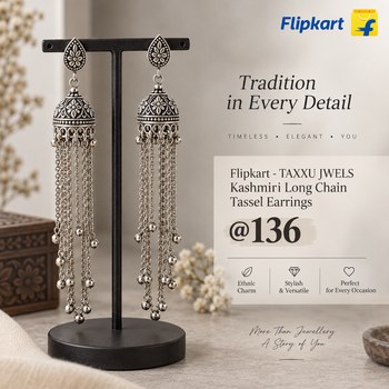 India Desire : Buy TAXXU JWELS Kashmiri Long Chain Tassel Earrings At Rs 136 From Flipkart [Regular Price Rs 699]