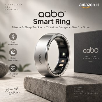 India Desire : Buy aabo Smart Ring for Men Women |Fitness Tracker Ring| Titanium Design| Sleep Tracker(Size 8, Silver) From Amazon [Regular Price Rs 21999]