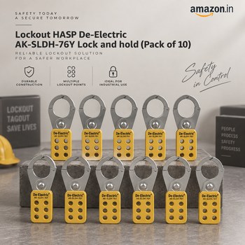 India Desire : Buy Lockout HASP De-Electric AK-SLDH-76Y Lock And Hold (Pack of 10) At Rs 170 From Amazon [Regular Price Rs 2950]
