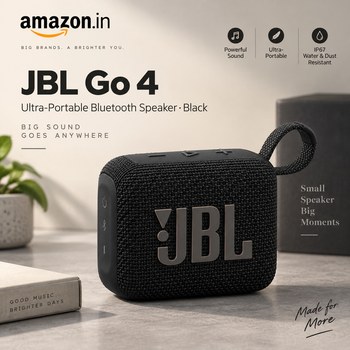 India Desire : Buy JBL Go 4 Ultra-Portable Bluetooth Speaker Black At Rs 4995 From Amazon [Regular Price Rs 10900]
