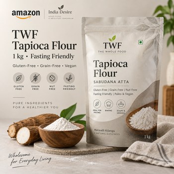 India Desire : Buy TWF Tapioca Flour 1kg Sabudana Atta At Rs 249 From Amazon [Regular Price Rs 499]