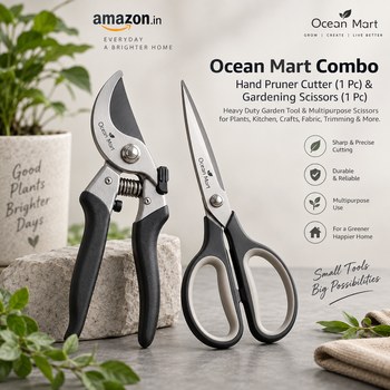 India Desire : Buy Ocean Mart Combo Hand Pruner Cutter (1 Pc) & Gardening Scissors (1 Pc) At Rs 164 From Amazon [Regular Price Rs 899]