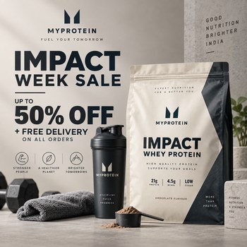 India Desire : Myprotein Impact Week Sale Offers: Upto 50% Off Protein, Creatine & Sports Nutrition + Free Delivery On All Orders