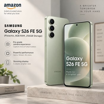 India Desire : Buy Samsung Galaxy S26 FE 5G (Pistachio, 8GB RAM, 256GB Storage) At Rs 79999 From Amazon [Regular Price Rs 109999]