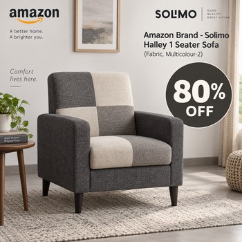 India Desire : Buy Amazon Brand - Solimo Halley 1 Seater Sofa (Fabric, Multicolour-2) At Rs 8599 From Amazon [Regular Price Rs 42000]