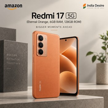 India Desire : Buy Redmi 17 5G (Eternal Orange, 6GB RAM, 128GB ROM) At Rs 23999 From Amazon [Regular Price Rs 39999]