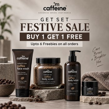 India Desire : mCaffeine GET SET FESTIVE SALE: Buy 1 Get 1 Free + Upto 6 Freebies On All Orders