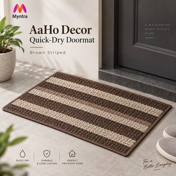 India Desire : Buy AaHo Decor Brown Striped Quick Dry Doormats At Rs 40 From Myntra [Regular Price Rs 249]