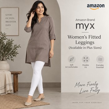 India Desire : Buy Amazon Brand - Myx Women's Fitted Leggings (Available in Plus Sizes) At Rs 199 From Amazon [Regular Price Rs 679]