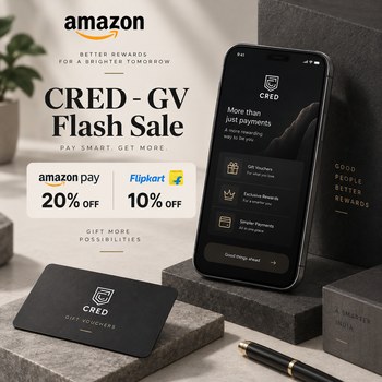 India Desire : CRED GV Flash Sale: Upto 20% Off Amazon Pay Gift Cards + 10% Off Flipkart Gift Vouchers
