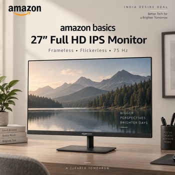 India Desire : Buy Amazon Basics 27 Inch Full HD IPS LCD Monitor with LED Backlight At Rs 7497 From Amazon [Regular Price Rs 23000]