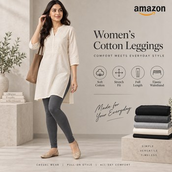 India Desire : Buy Women's Cotton Full Length Leggings With Elastic Waistband From Amazon [Regular Price Rs 299]