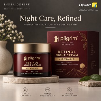 India Desire : Buy Pilgrim Retinol Night Cream With Vitamin C At Rs 49 From Flipkart [Regular Price Rs 200]