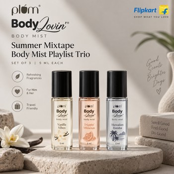 India Desire : Buy Plum BodyLovin' Summer Mixtape Body Mist Playlist Trio (Set of 3 x 5ml) At Rs 99 From Flipkart [Regular Price Rs 399]