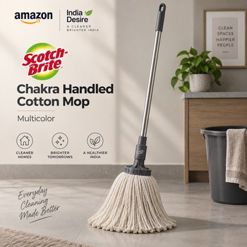 India Desire : Buy Scotch-Brite Chakra Handled Cotton Mop, Multicolor From Amazon [Regular Price Rs 375]