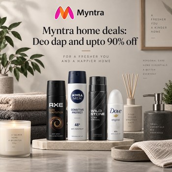India Desire : Myntra Home Deals Offer: Upto 90% Off On Deodorants DAP Starts @Rs 10 Only
