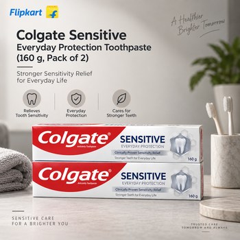 India Desire : Buy Colgate Sensitive Everyday Protection Toothpaste (160 g, Pack of 2) At Rs 212 From Flipkart [Regular Price Rs 220]