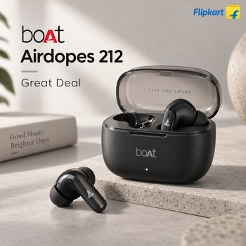 India Desire : Buy boAt Airdopes 212 Translucent Lid 50H ENx Bluetooth Earbuds At Rs 799 From Flipkart [Regular Price Rs 3290]