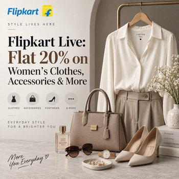 India Desire : Flipkart Live Women Clothing Offer: Flat 20% Off On Clothes, Accessories & More