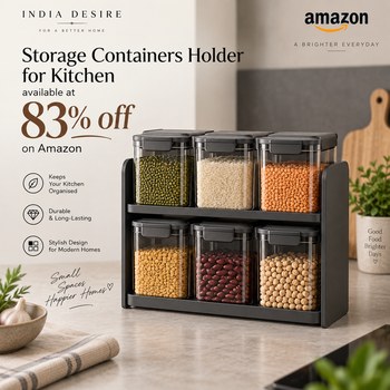 India Desire : Buy AHAMNA 3-Tier Spice Rack 13.8 Inch Wood Step Shelf Countertop Spice Storage Holder At Rs 255 From Amazon [Regular Price Rs 1499]