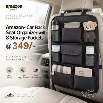 India Desire : Buy Car Back Seat Organizer with 8 Storage Pockets At Rs 349 From Amazon [Regular Price Rs 999]