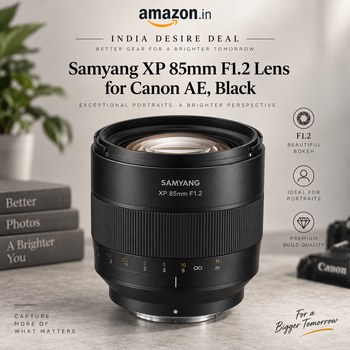 India Desire : Buy Samyang XP 85mm F1.2 Lens for Canon AE, Black At Rs 33704 From Amazon [Regular Price Rs 89990]