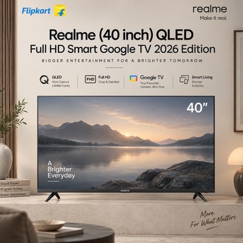 India Desire : Buy Realme TechLife 100.3 cm (40 inch) QLED Full HD Smart Google TV 2026 Edition From Flipkart [Regular Price Rs 39499]