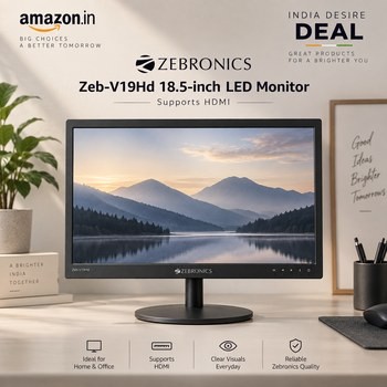 India Desire : Buy ZEBRONICS Zeb-V19Hd 18.5 Inch (46.99 Cm) LED Monitor At Rs 2699 From Amazon [Regular Price Rs 6999]