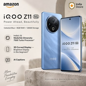 India Desire : Buy iQOO Z11 5G (Celestial Blue, 8GB RAM, 128GB Storage) At Rs 39999 From Amazon [Regular Price Rs 55999]