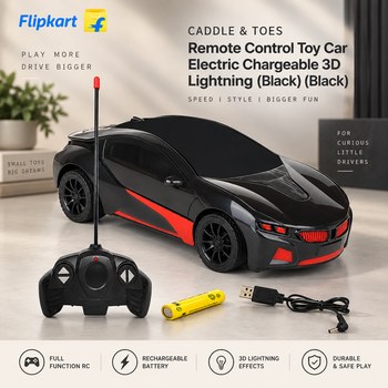 India Desire : Buy CADDLE & TOES Remote Control Toy Car Electric Chargeable 3D Lightning (Black) At Rs 349 From Flipkart [Regular Price Rs 1999]