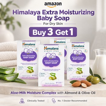 India Desire : Buy Himalaya Extra Moisturizing Baby Soap For Dry Skin B3G1 125g At Rs 291 From Amazon [Regular Price Rs 1200]