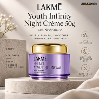 India Desire : Buy Lakme Youth Infinity Night Creme 50g With Niacinamide At Rs 440 From Amazon [Regular Price Rs 1099]