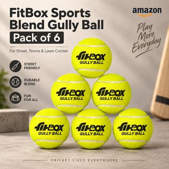Buy FitBox Sports Blend Gully Ball (Pack of 6) Yellow From Amazon