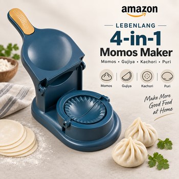 India Desire : Buy LEBENLANG Momos Maker Tools - Momo Maker Machine & Mould Set, 4 in 1 Puri Kachori Gujiya Maker Machine, Dumpling Sheets, Gujiya & Karanji Moulds, Kozhukattai & Kolukattai Make 