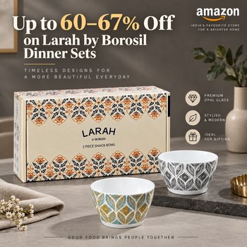 India Desire : Amazon Dinner Set Offer: Upto 67% Off On Larah By Borosil Dinner Sets Starts @Rs 1242 Only