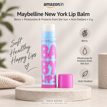 India Desire : Buy Maybelline New York Lip Balm Berry 4g At Rs 100 From Amazon [Regular Price Rs 199]