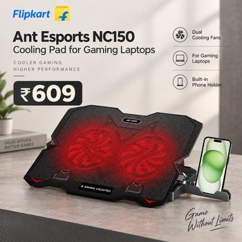 India Desire : Buy Ant Esports NC150 Cooling Pad for Gaming Laptops @ ₹609 At Rs 609 From Flipkart [Regular Price Rs 1299]