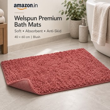India Desire : Buy Welspun Premium Bath Mats Small for Hall, Bedroom & Living Room Anti Skid (40 x 60 cm, Blush) From Amazon [Regular Price Rs 399]